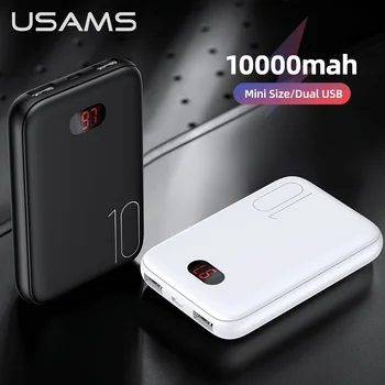 USAMS Mini Power Bank 10000mAh Prenosného mobilného Telefónu Nabíjačku Dual USB Pre Xiao/iphone/Huawei Externú Batériu Powerbank