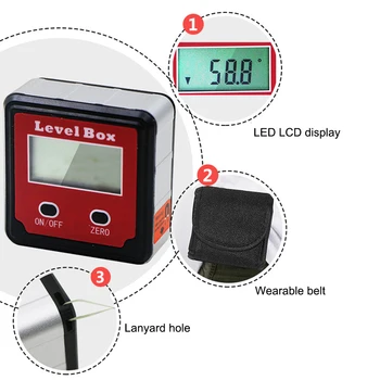 Originálne LCD Digitálny Inclinometer vodováhy Box Uhlomeru Elektrické Goniometer Inclinometro Magnetické Úrovni Poľa Uhol Meter