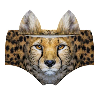 Wild Gepard Roztomilý 3D Tlač Uši Ženy Bielizeň Zaujímavé Nohavičky Pre Lady Hot Sexy Ženské spodné Prádlo, Nohavičky Tangá
