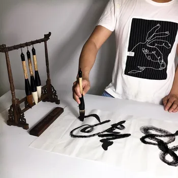 Čínske tradičné kaligrafický štetec, pero, Vlk Kozu Vlasy hopper v tvare štetca vlnené lasica niesť viac písanie olejomaľba