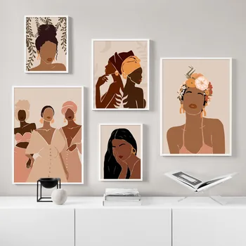 Čierny Dievča Abstraktné Znázornenie Skalné Steny Umelecké Plátno Na Maľovanie Nordic Plagáty A Vytlačí Na Stenu Obrázok Pre Obývacia Izba Domova