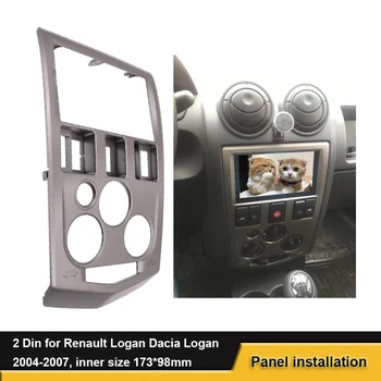 2 Din DVD, Stereo Snímkov Fascia Pre Renault Logan Dacia Logan 2004-2007 173*98mm Rádio Panel Montáž Dash Inštalácia Rámu Orezania