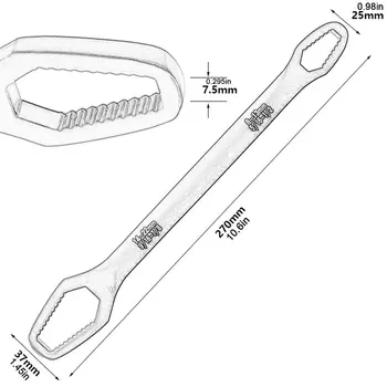 Račňový Kľúč Univerzálny Kľúč 8-22 mm Dvojité Hlavu Kľúča nastavovacie Skrutky, Matice Kľúče Oprava Ručné Nástroje Na Auto, Bicykel