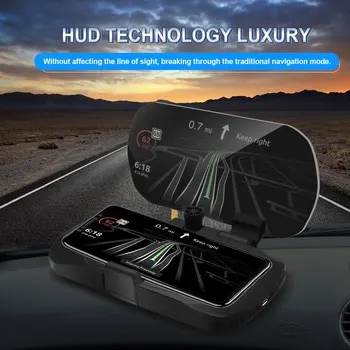Auto HUD Mobilný Telefón Majiteľa Head Up Display 10W Bezdrôtovú Nabíjačku GPS Navigácie Auto Rýchlosť Projektor Auta Nabíjací Držiak