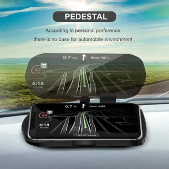 Auto HUD Mobilný Telefón Majiteľa Head Up Display 10W Bezdrôtovú Nabíjačku GPS Navigácie Auto Rýchlosť Projektor Auta Nabíjací Držiak