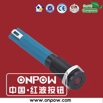 ONPOW 6 mm s plochou hlavou pin terminál black indikátor signálu lampa GQ6T-D/R/12V/A