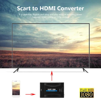 Signál Video Audio Prevodníky Upscale Adaptéry HD 1080P SCART HDMI Prijímač pre Domácnosť Počítačové Príslušenstvo