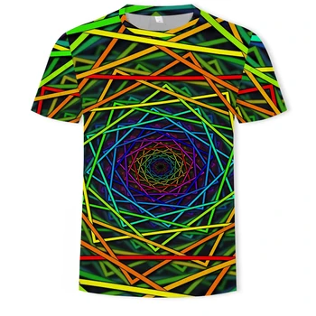 Móda jednoduchosť Farebné vír pánske T-shirts Žiadne pravidlá 3d tlač príležitostné O-neck t shirt homme harajuku nadrozmerné Pružnosť