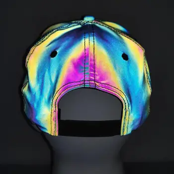 Nové reflexné čiapky farebné fluorescenčné spp muži ženy farebné reflexné šiltovku osobnosti hip hop svetelný čiapky, klobúky klobúk