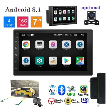 Nový Android, 8.1, autorádio Bluetooth Mp5 Stereo 1 DIN Auto Multimediálny Prehrávač Dotykový Displej GPS Navigácie FM Rádio Podpora Fotoaparát