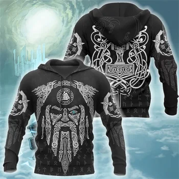 Viking Tetovanie Mužov hoodies 3D Vytlačené Havran A Odin Harajuku Módne Mikina s Kapucňou na Jeseň Unisex mikina s kapucňou sudadera hombre