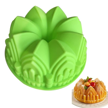 Veľké Koruny a Hrad Silikónové Tortu Formy 3D Deťom Narodeninovú Tortu Pan Zdobenie Nástroje Veľké Fondant Tortu DIY Pečenie Nástroj