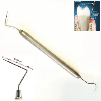 1 Kus Zubnej Nehrdzavejúcej Ocele Periodontal probe s obvodom na zmenu mierky Explorer, Nástroj Nástroj Endodontic