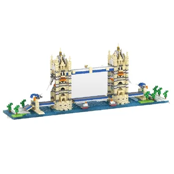 YZ Mini Bloky svetoznámej Budovy DIY Tehly London Tower Bridge Deti hračky Petronas Towers Architektúry YZ056-YZ059