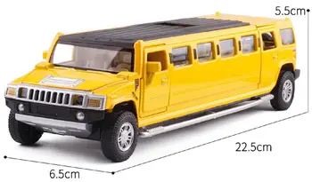 Vysoká Simulácia 1:32 Zliatiny Limuzína Hummer Kovové Diecast Modelu Auta Vytiahnuť Späť Blikajúce Hudobné Otvoriť Dvere, Deti Hračky
