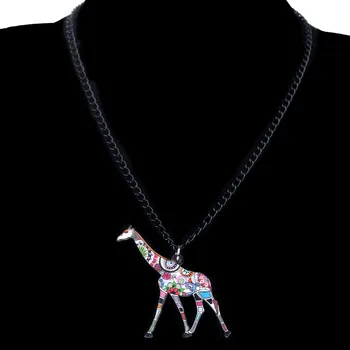 Bonsny Vyhlásenie Akryl Cartoon Afriky Žirafa, Náušnice, Náhrdelníky Sady Šperkov Elegantné Jungle Zvierat Šperky Pre Ženy, Dievčatá