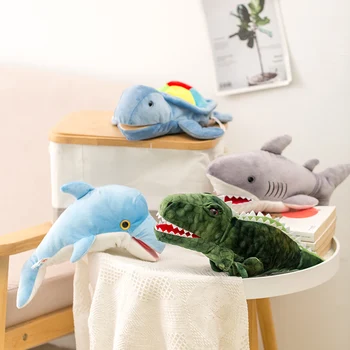 Nový Sexy Kreslených Pekné Plyšové dinosaura bábky plnené plyšové hračky Žralok, Delfín Korytnačka dragon Zvierat Strane bábkové Comfortale
