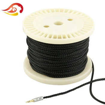 QYFANG 1,2 m 8 Jadro Flexibilné Strieborné Fólie DIY HiFi Slúchadlá Audio Odnímateľný Kábel Mäkké PVC Slúchadlá Upgrade Kábel 8 Disky Line
