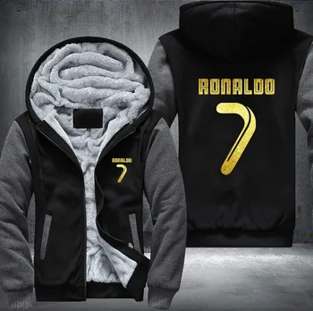 521 USA veľkosť Nový Príchod Mužov Hoodies CR7 Cristiano Ronaldo Človeka Dizajn Muž Bunda Zahustiť Fleece Zip Topy Plus veľkosť