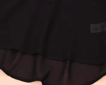 Čierna,Biela,Modrá Ženy Šifón Tričko 2019 Jar Leto Dámske Long-sleeve Bežné Šifón Tričko V krku Blúzka Vrecká Plus Veľkosť