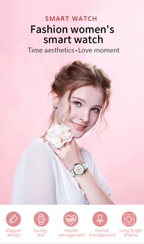 HopoFit Reloj Inteligente Mujer Smart Hodinky Ženy Šport fitness Sledovanie Krvného Tlaku Vodotesný IP67 Luxusné Smartwatch Android