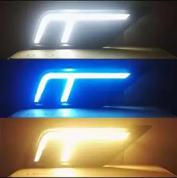 1Pair Auto svetla pre Volkswagen VW Tiguan 2017 2018 2019 DRL Denné Bežiace Svetlo s Žltá Zase signál hmlové svietidlo