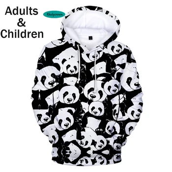 Nové Nadrozmerný 3D Tlač Panda Hoodies chlapcov, dievčatá, Deti Mikiny Panda pulóvre chlapcov, dievčatá, Deti Bundy Jeseň 3D Kapucňou