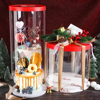 LBSISI Život 4 6 8 10 Palcový Transparentný Cake Box Narodeniny, Svadby, Vianočné Party Vysoká Kola Cake Box Balenie