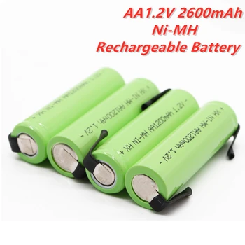 Ni-mh V 1.2 v AA nabíjateľné batérie 2600 mAh nimh bunky zelená prípade zváranie vložky pre Philips elektrický holiaci strojček holiaci trúbenie