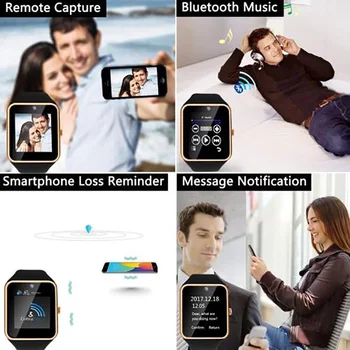 1.54-Palcový Nepremokavé Touch Ovládania Bluetooth Smart Športové Hodinky Silný Podporu SIM Karty Módny Náramok