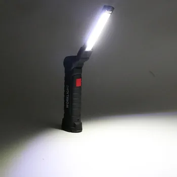 COB LED Multifunkčné Pracovné Kontrolné Svetlo Prenosné Údržba Baterka rucneho Lampa S Magnetom Háčik vstavanej Batérie.