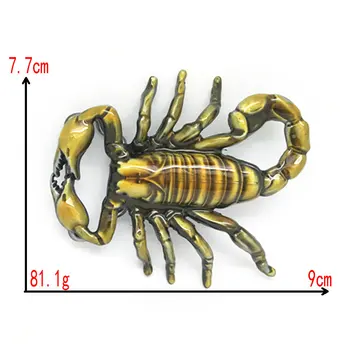 Pás Príslušenstvo, Farba Žltá 3D Scorpion Kovové pracky pásu pre pásu 4cm