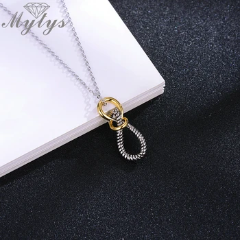Mytys Infinity Náhrdelník Prívesok pre Ženy, Mix Zlato Kábel Nekonečno Lásky Symbol Šperky Darček CN559