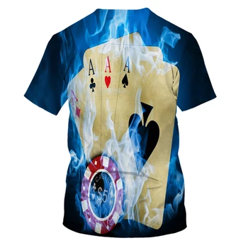 2020 letné T-shirt pánske poker vzor 3D tlač módne mužov a žien T-shirt mäkké textúry ležérne módne pánske oblečenie