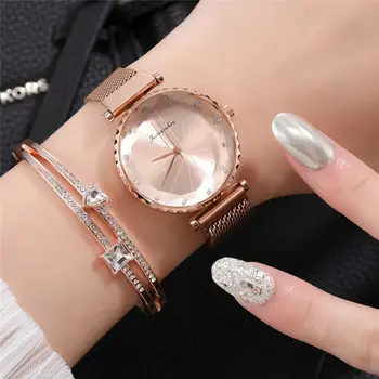 Diamond Dial Dizajn dámske Módne Hodinky Luxusné Žena náramkové hodinky Quartz Ženy Šaty Nerezová Oceľ Magnetické Pracky Popruhu
