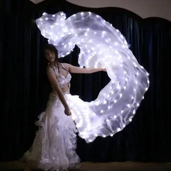 Nové LED Brušného Tanca Hodváb Ventilátor Závoj Fáze Výkonu, Príslušenstvo Prop Svetlo Bellydance LED Fanúšikov Lesklé Dúha