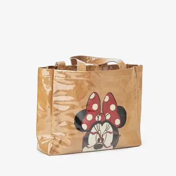 Disney Mickey mouse Cartoon Tote Bag Umyté Papier Nepremokavé Jedného Pleca Lady Taška Kraft Papier Nákupní Taška