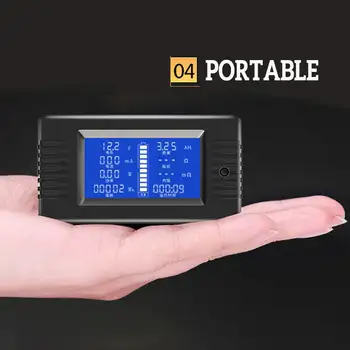 ZEAST DC Multifunkčný Battery Monitor Meter 50A/200A/300A LCD Displej Digitálny Aktuálne Multimeter Voltmeter Ammeter