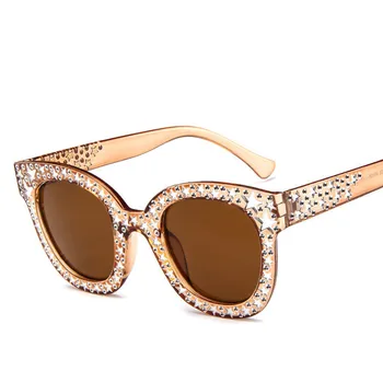Slnečné okuliare Ženy Značky Módny Návrhár Cat Eye Luxusné Slnečné Okuliare Jazdy Vysoko Kvalitné Duté Odtiene Oculos UV400