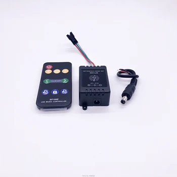 RF mini wireless music controllerSP106E sa bežne používa v WS2812BGS1903SM16703WS2811SK6812 Led Pásy pixel lampa RGB dc5v-24v