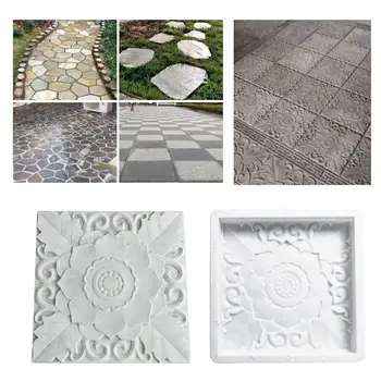 DIY Dlažba Formy s Kvetinový Vzor, Štvorcový Plastové Starožitné Cement, Tehla Formy na Záhradu, Nádvorie Stone Road Dekorácie