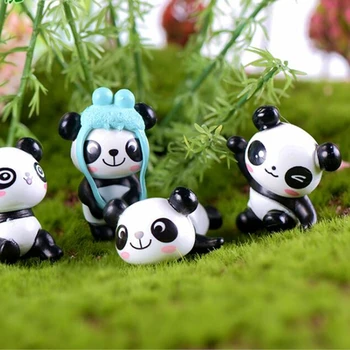8pcs/veľa Roztomilá Panda Figúrka Umelé Malý Panda Ozdoby Bonsai Sukulentných Rastlín Mini Víla Záhrada HOBBY Dekorácie Remeslá