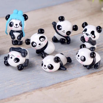 8pcs/veľa Roztomilá Panda Figúrka Umelé Malý Panda Ozdoby Bonsai Sukulentných Rastlín Mini Víla Záhrada HOBBY Dekorácie Remeslá