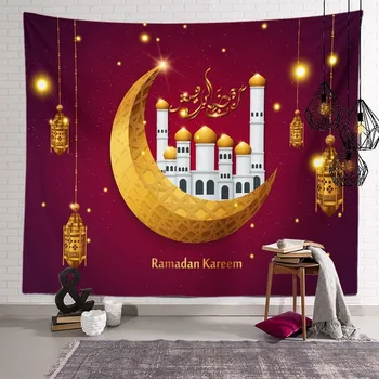 Gobelín Stene Visí Ramadánu Dekorácie pre Domov Eid Mubarak Dekor Ramadánu Kareem Dekor Pomoci Mubarak Dekorácie, Party Dodávky
