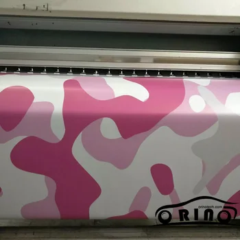 ORINO Ružové Biele Vinylové Odtlačkový Film Car Wrap Nálepky Vozidlo Vozidlo, Motocykel Camo Balenie Fólia Air Free Bubble