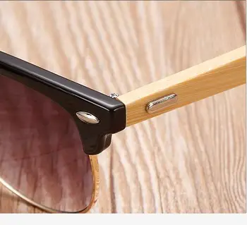Reggaeon dizajn značky slnečné okuliare ženy 2018 pol rámom slnečné okuliare mužov Viacerých farieb vysokej kvality Mnail bambusové drevo