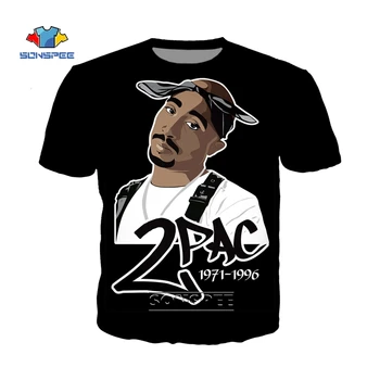 SONSPEE Lete Nové Módne Muži Ženy T-shirts Rapper 2pac Tupac T Shirt 3D Tlač Hip Hop Biele Tričko Bežné Pohode Tee Košele Top
