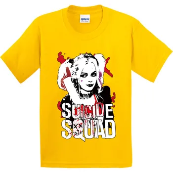 Deti Harley Quinn Dizajn, Bavlna Tričko Chlapci/dievčatá Samovraždu Vtipné Krátke Deti Topy v Pohode, T-shirt, GKT049