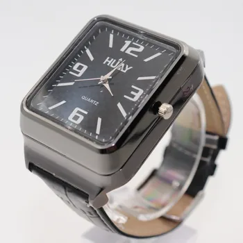 Ľahšie Hodinky pre mužov športové Quartz hodinky horúce módne Flameless Cigaretový Zapaľovač Bežné USB Nabíjanie náramkové hodinky F777