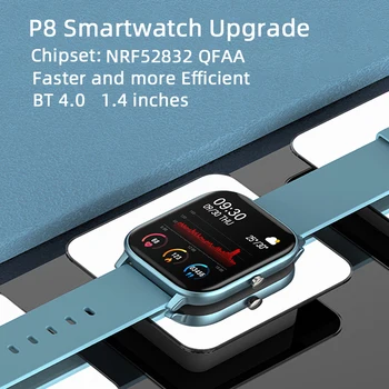 P8 Upgrade Plne Dotykový Bluetooth Smart Hodinky Muži Ženy Náramok Sport Fitness Krvného Tlaku, Srdcovej SmartWatch